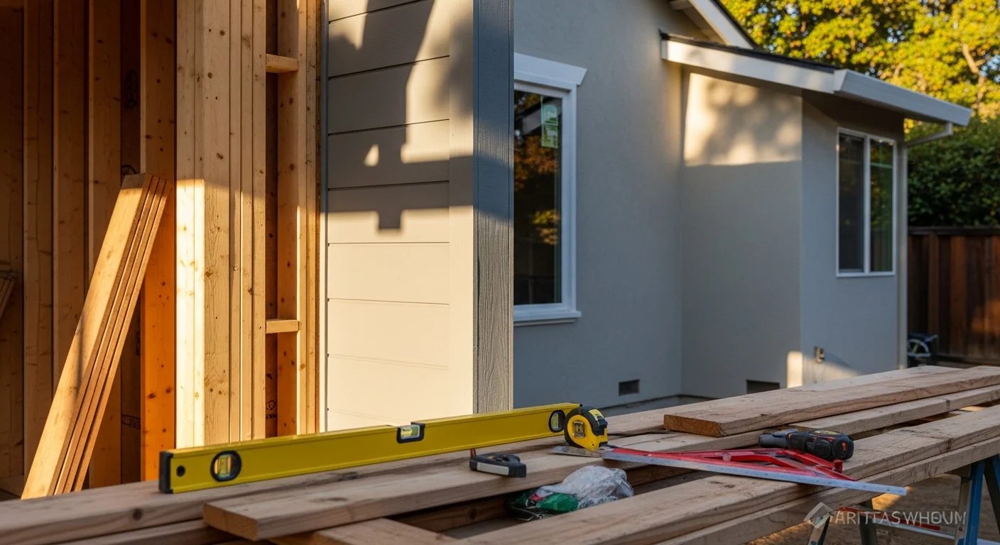 General contractor team working on residential home construction project