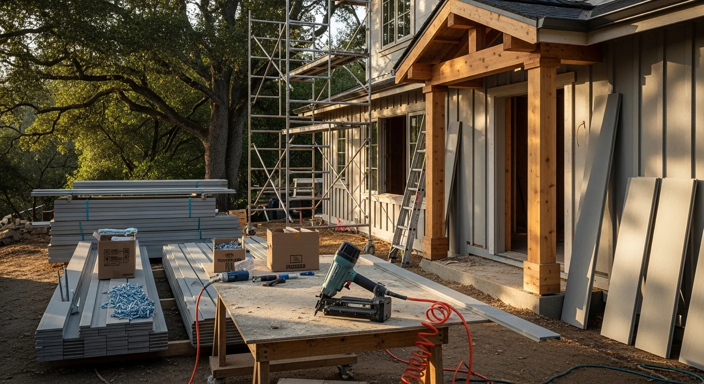 A remodeled single-family home exterior in Los Gatos, California, showing updated siding, new windows, and a refreshed entryway. The home reflects the architectural character common to established Los Gatos neighborhoods, with clean lines and durable finish materials suited to the local climate.